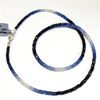 $640 Silver Blue Sapphire(42.2ct) Necklace