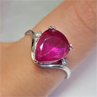 $3600 Platinum 3G, Ruby(2.2ct) Diamond(0.04ct) Rin