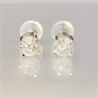 Certified 14K Diamond(0.8ct) Earrings
