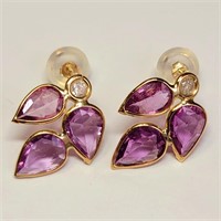 Certified 14K Pink Sapphires(2.9ct) Diamond(0.06ct