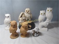 6pc Mid Century Owl Figure Collection