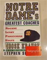 Notre Dame's Greatest Coaches Book: Signed