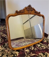 Antique Oak Wall Mirror