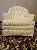 Luxury White Leaf Printed Chair