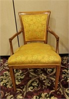 Wooden Arm Chair w/ Printed Fabric