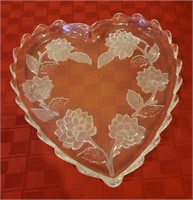 Etched Heart Platter