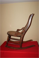 WOODEN ROCKER WITH CANE