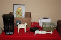 BOX OF MISC. SMALL APPLIANCES	"COFFEE MAKER