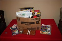 LOT OF PLAYING CARDS, BINDERS, OFFICE SUPPLIES