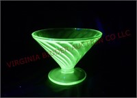 Federal Green Uranium Glass Sherbet Cup