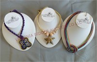 Necklaces ~ Enameled Brass, Starfish & Seed Beads