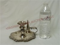 Vintage Silver Plate Candlestick w Snuffer