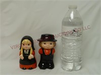 Amish Farm Girl & Boy Salt & Pepper Set ~ 4' tall