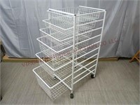 Portable Metal Shelf w Pull Out Drawers