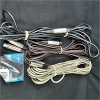 3 x Microphone Cables and Mic Stand Clip