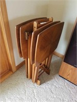 4 WOOD TV TRAYS