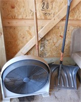 Fan & snow shovels