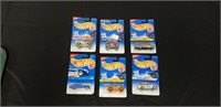 Lot of 6 1990s Hotwheel Cars New On Card