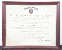 WW2 1944 Dated KIA Purple Heart Certificate