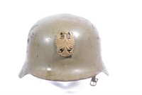 Vintage Spanish Military Helmet With Crest