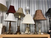 7 ASSORTED SMALL LAMPS