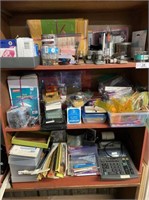 CONTENTS OF 4 SHELVES- LARGE ASSORTMENT OF OFFICE