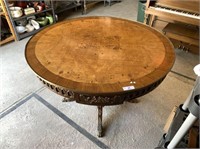 VERY NICE ROUND BIRDS EYE MAPLE DINING TABLE WITH