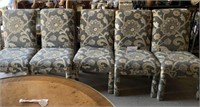 (5X) FABRIC COVERED PARSON-STYLE CHAIRS, GRAY AND