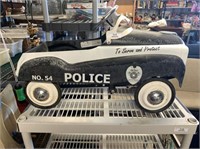 VINTAGE METAL POLICE PEDAL CAR, NO. 54