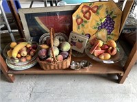 CONTENTS OF SHELF- 16 PCS OF ASSORTED FRUIT DÉCOR