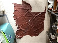 BROWN LEATHER FABRIC, ~62" X 43"
