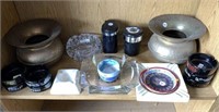 SELECTION OF  17 ASSORTED ASHTRAYS, SPITTOONS AND