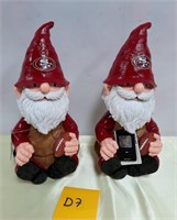 53 - PAIR OF OFFICIAL SF NFL GNOMES 13"H (D7)