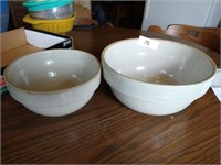 (2) Crock Bowls