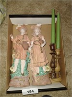 (2) Figurines & Candlestick Holders