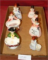 FLAT BOX OF VINTAGE PRAYER LADY FIGURINES