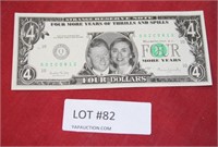 NOVELTY 4 DOLLAR PAPER NOTE