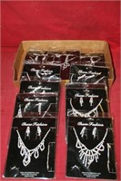 FLAT BOX OF CHUNS FASHION COSTUME JEWELRY