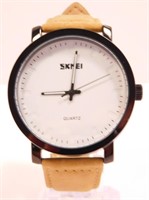 New Skmei Analog Wrist Watch with Genuine Leather