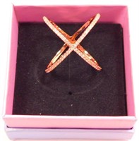 New Rose Gold Filled Criss Cross Ring (Size 9)