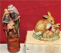 BUNNY BLESSING FIGURINE AND CANDLE COVER