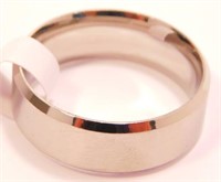 New Silver Tone Band Ring (Size 11) 8mm Width.