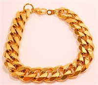 New 14K Yellow Gold Plated Men's Chain Bracelet.