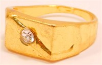 New 18K Yellow Gold Plated Ring (Size 10) White