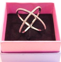 New White Gold Filled Criss Cross Ring (Size 9)
