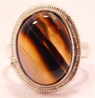 New Natural Stone Agate Ring (Size 7) Vintage