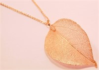New Rose Gold Filled Leaf Pendant with 30"
