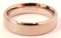 New Titanium Band Ring (Size 11) 6mm Width. New