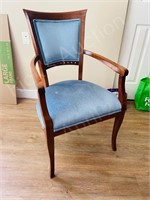 blue upholstered single chair