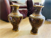 pair of large cloisonne vases